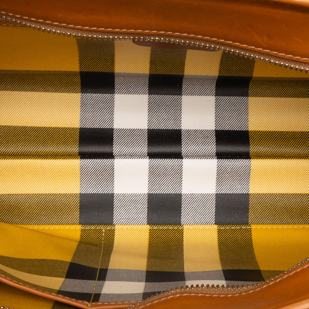 Pre-Loved Burberry Straw and Leather Handbag - Picture 4 of 6